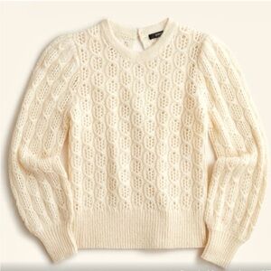 J.Crew Balloon-sleeve cable-knit sweater
